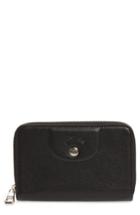 Women's Longchamp Le Pliage Cuir Leather Wallet - Black