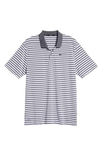 Men's Nike Dry Victory Stripe Polo - Grey