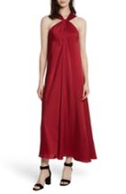 Women's Elizabeth And James Cavan Twist Neck Satin Dress - Red