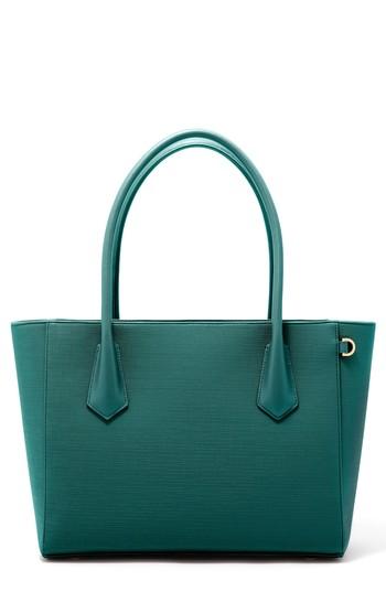 Dagne Dover Signature Legend Coated Canvas Tote - Blue/green