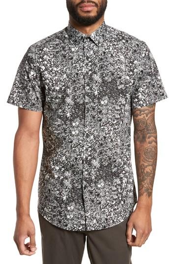 Men's Calibrate Print Sport Shirt - Black