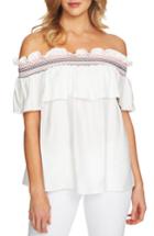 Women's Cece Off The Shoulder Ruffle Knit Top - Ivory