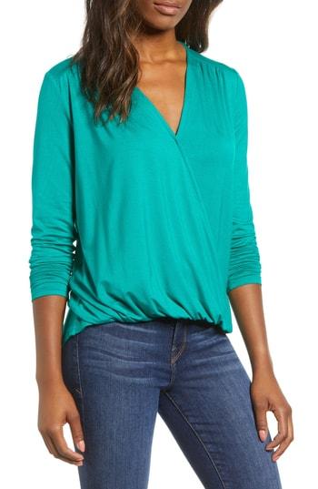 Women's Gibson Surplice Knit Top - Green