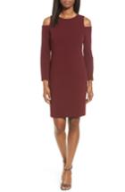Women's Halogen Knit Cold Shoulder Dress, Size - Burgundy