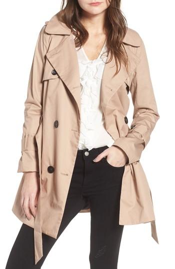 Women's Line & Dot Moss Trench Coat - Beige