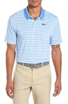 Men's Nike Dry Victory Stripe Polo, Size - Blue
