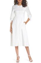 Women's Caara Zip Front Linen Blend Dress - White