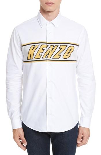 Men's Kenzo Knit Logo Woven Shirt