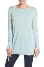 Women's Halogen Ruched Sleeve Tunic Sweater - Blue
