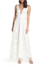 Women's Foxiedox Camilla Embellished Plunge Evening Dress - Ivory