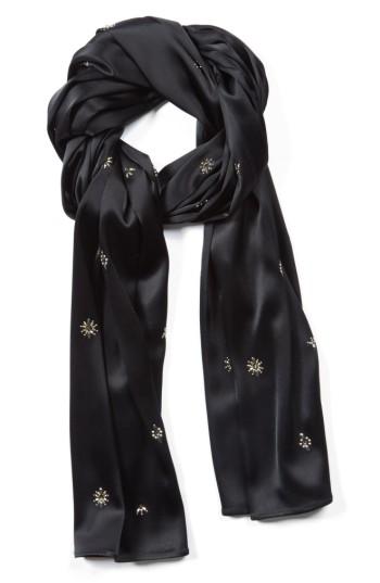 Women's St. John Evening Embellished Liquid Satin Wrap