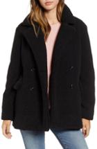 Women's Bp. Textured Double Breasted Coat, Size - Black