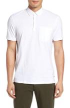 Men's Good Man Brand Woven Collar Slub Jersey Polo - White