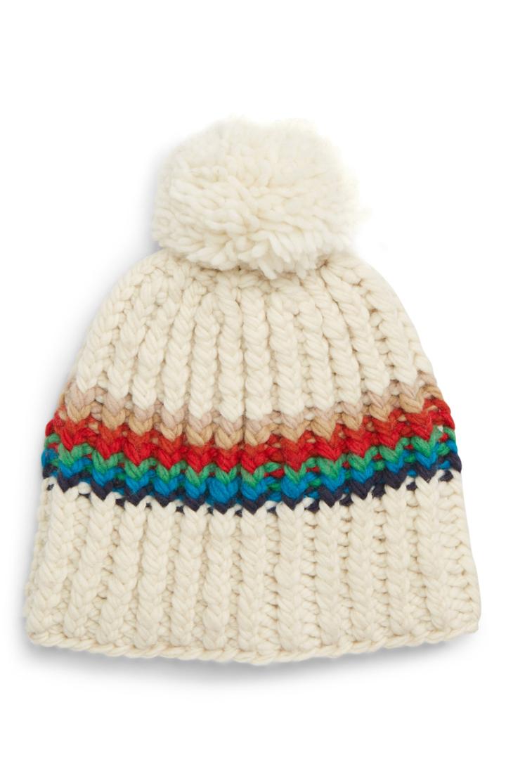 Women's Nirvanna Designs Hi Fidelity Pom Beanie - White