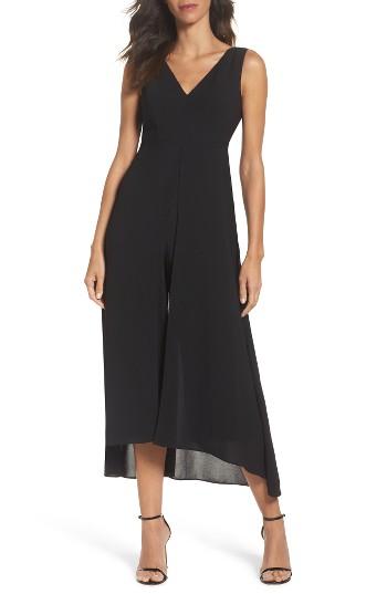 Women's Adrianna Papell Overlay Chiffon Jumpsuit - Black
