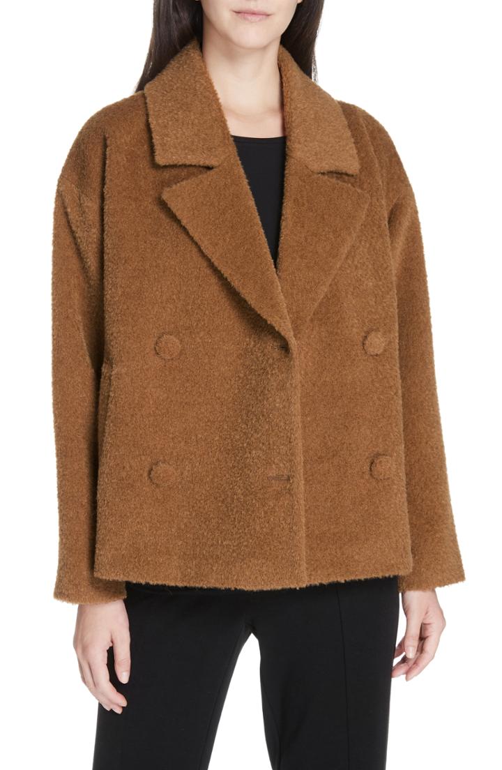 Women's Eileen Fisher Wool & Alpaca Blend Short Jacket - Brown