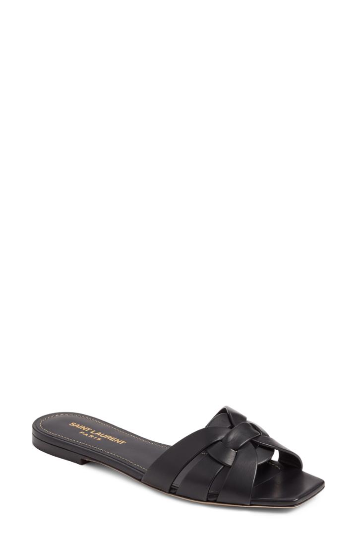 Women's Saint Laurent Tribute Slide Sandal .5us / 35.5eu - Black