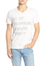 Men's Sol Angeles Sip Champagne V-neck T-shirt - White