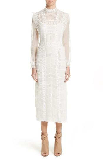 Women's Burberry Chanella Lace Midi Dress