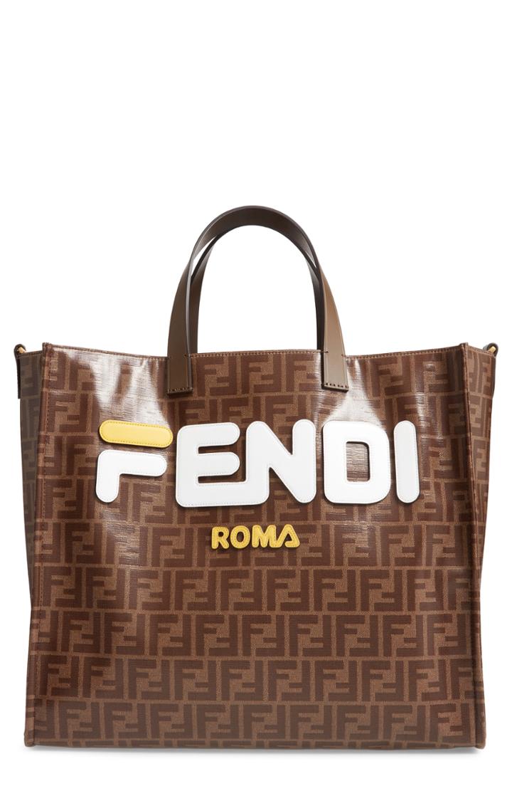 Fendi X Fila Mania Logo Tess Shopper - Brown