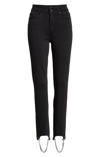 Women's Paige Transcend - Hoxton High Waist Chain Stirrup Ankle Peg Jeans
