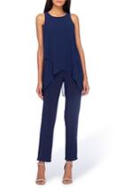 Women's Tahari Chiffon Popover Jumpsuit - Blue