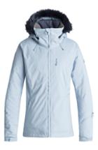 Women's Roxy Down The Line Snow Jacket With Faux Fur Trim - Blue
