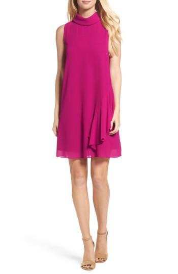 Women's Vince Camuto Roll Neck Chiffon Dress - Pink