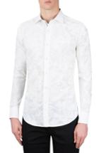 Men's Bugatchi Classic Fit Floral Print Sport Shirt, Size - White