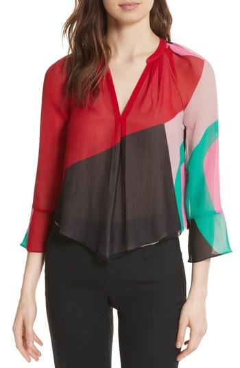 Women's Joie Quinlynn Colorblock Silk Top - Red