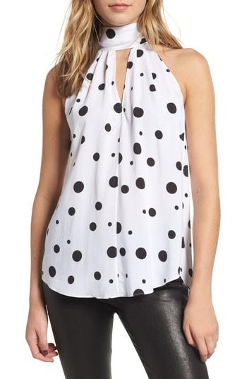Women's Ag Honor Keyhole Tie Neck Blouse - White