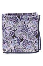 Men's Nordstrom Men's Shop 'three Panel' Silk Pocket Square, Size - Purple