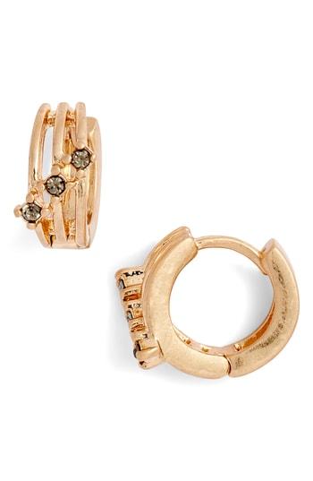 Women's Treasure & Bond Triple Crystal Huggie Hoop Earrings