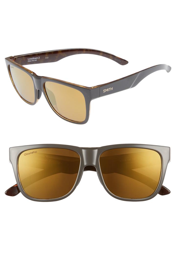 Women's Smith Lowdown 2 55mm Chromapop(tm) Square Sunglasses - Gravy Tortoise
