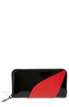 Women's Christian Louboutin 'suolita' Red Sole Patent Leather Wallet - Black