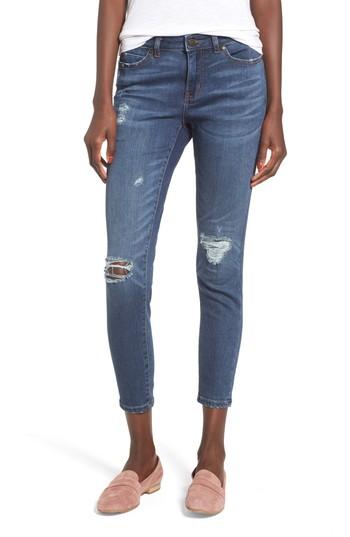 Women's Caslon Rip & Repair Ankle Skinny Jeans