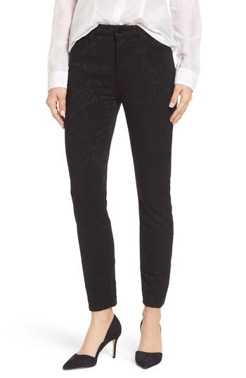 Women's Jen7 Stretch Jacquard Ankle Skinny Pants - Black