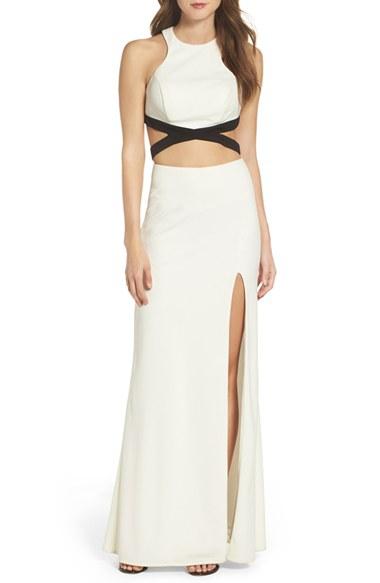 Women's La Femme Cutout Racerback Gown