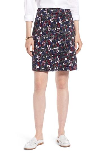 Women's 1901 Button Front Floral Skirt - Blue