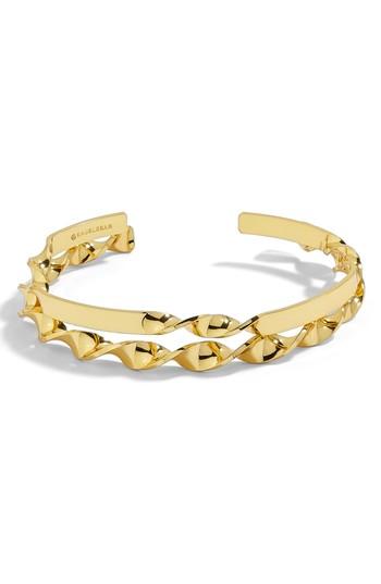 Women's Baublebar Set Of 2 Twisted Gold Cuff Bracelets