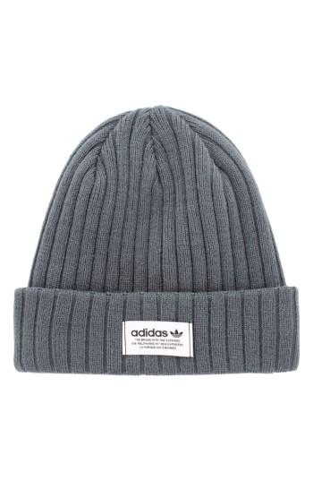 Men's Adidas Ribbed Beanie - Grey