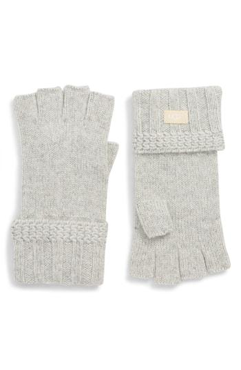 Women's Ugg Textured Fingerless Knit Gloves, Size - Grey