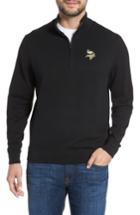 Men's Cutter & Buck Minnesota Vikings - Lakemont Fit Quarter Zip Sweater