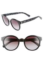 Women's Longchamp 51mm Round Sunglasses - Marble Black