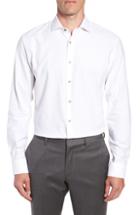 Men's Nordstrom Men's Shop Tech-smart Trim Fit Stretch Texture Dress Shirt 34/35 - White