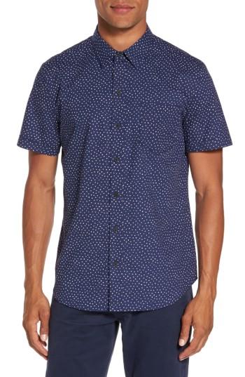 Men's Paige Becker Dot Print Woven Shirt, Size - Blue
