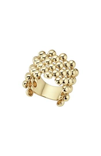 Women's Lagos Caviar Gold Wide Band Ring