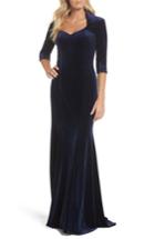 Women's La Femme Velvet Gown - Blue