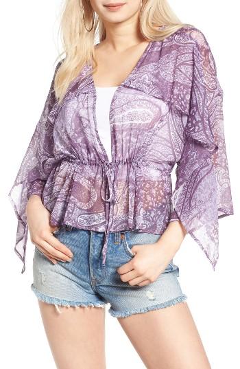 Women's Sun & Shadow Print Kimono Top