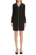 Women's Alexander Wang Leather Cuff Checked Wool Blazer